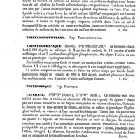0260 - Page 256 - Trisulfobenzolique (Acide) [L. Hahn] / Trisulfocarbonique (Acide) [L. Hahn] / Trisulfométhylène. Voy. Trioxyméthylène / Trisulfophénique (Acide) [L. Hahn] / Trithionique. Voy. Thionique / Triticine [Riche] / Triticum. Voy. Blé / Tritomegas [H.-E. Sauvage]