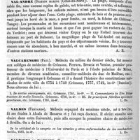 0344 - Page 340 - Vaisyas [L. Hahn] / Vakanattie Puttay [G. Planchon] (bibliographie) / Val-André (Station marine) [A. Rotureau] / Valcarenghi (Paul) [L. Hahn] / Valdes (Fernando) / Valdieri ou Vaudier (Eaux minérales de) [A. Rotureau]