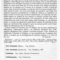 0415 - Page 411 - Vanneau [E. Oustalet] (bibliographie) / Van Swieten (Biogr.). Voy. Swieten / Van Swieten (Liqueur de). Voy. Sublimé / Vapeurs. Voy. Corps, Chaleur, Vaporisation / Vaporarium. Voy. Vaporisation / Vaporisation [Edme Bourgoin]