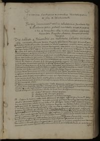 0007 - Page 3 - Incipit Commentarius rerum in saluberrimâ facultate Med. & Academia Paris. gestarum cum tabulis Accepti & Expensi a die 4 Novembris 1662 in diem sabbati 1663 tertium Novembris Magistro Antonio Morand Senonensi Decano