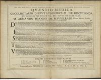 0001 - Page sans numérotation - An Puerperae febricitanti unà lochiis fluentibus Saphena potiùs quàm basilica secanda ?