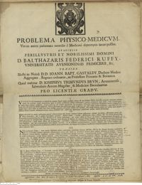 0001 - Page sans numérotation - Utrum animi pathemata remediis è Medicinâ depromptis sanari possint.