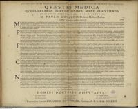0001 - Page sans numérotation - An febres hac tempestate grassatae, contagiosae ?