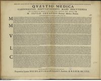 0001 - Page sans numérotation - An morbi insolentes & qui Naturae modum superate videntur, ab utero, liene ?