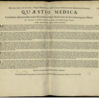 0001 - Page sans numérotation - An sanis, & aegrotis benigna & simplicia alimenta, medicamenta ?