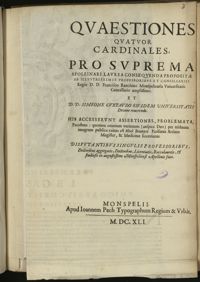 0001 - Page sans numérotation - Quaestiones Quatuor Cardinales