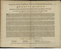 0001 - Page sans numérotation - An in morbis Epidemicis anni 1693. Emetica cum Phlebotomiâ curationis tempora dividant & laudem ?