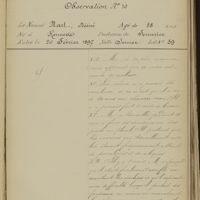0127 - Page 63 - Néphrite saturnine, hypertrophie du ventricule gauche avec bruit de galop. Insuffisance urinaire. Œdèmes périphérique et viscéral. Observation N° 10