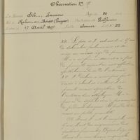 0097 - Page 43 - Rétrécissement du pylore. Epithélioma. Observation N° 17