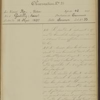 0149 - Page 67 - Pneumonie franche du sommet droit. Observation N° 25