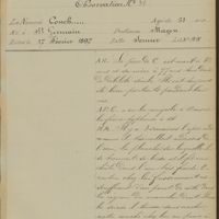 0189 - Page 85 - Pleurésie survenue à l'occasion d'un refroidissement subit; ultérieurement développement d'une tuberculose pulmonaire. Observation N° 31