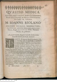 0001 - Page 1 - An propter motum sanguinis in Corde circulatorium, mutanda Galeni Methodus medendi ?