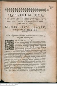 0001 - Page 1 - Est-ne Hippocratea Medendi Methodus omnium certiβima, tutiβima, praestantiβima ?
