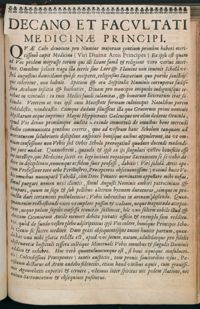 0001 - Page sans numérotation - Decano Facultati Medicinae Principi.
