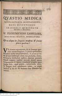 0001 - Page 1 - Est-ne aliqua in sanguine menstruo & semine prava qualitas ?