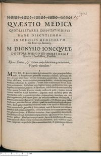 0001 - Page 1 - Est-ne semper, & certum impedimentum generationis, Veneris vinculum ?