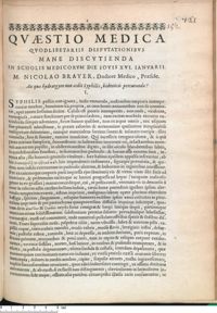 0001 - Page 1 - An quae hydrargyro non cedit Syphilis, hidroticis percuranda ?