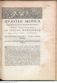 0001 - Page 1 - An Variolis, à fuso largiter sanguine, aegrè, minùsve erumpentibus, Balneum ?