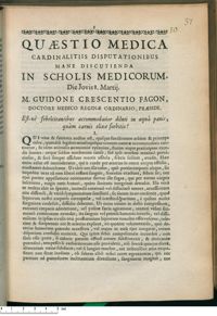 0001 - Page 1 - Est-nè febricitantibus accomodatior diluti in aquâ panis, quàm carnis elixae sorbitio ?