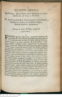 0001 - Page 1 - Utrum in acutis Febribus necesse sit Ε`υροα ποιεειν ?