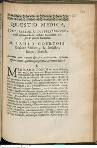 0001 - Page 1 - Extàntne quae vocant specifica medicamenta certarum aegrotationum, partiùmque propria, certarum labes ?