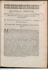 0001 - Page 1 - An in acutis morbis, Epidemiae constitutionis, maximè habenda Ratio ?