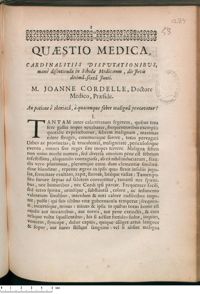 0001 - Page 1 - An potione è theriacâ, à quacunque febre malignâ praecavetur ?
