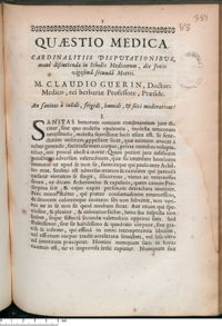 0001 - Page 1 - An sanitas à calidi, frigidi, humidi, & sicci moderatione ?