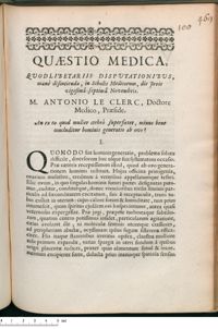 0001 - Page 1 - An ex eo quod mulier crebrò superfoetet, minus bene concluditur hominis generatio ab ovo ?