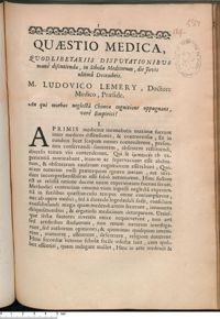 0001 - Page 1 - An qui morbos neglectâ Chimiae cognitione oppugnant, verè Empirici ?