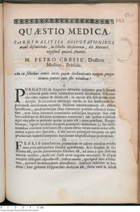 0001 - Page [1] - An in febribus acutis initii quàm declinationis tempus purgationem potiori jure sibi vindicat ?