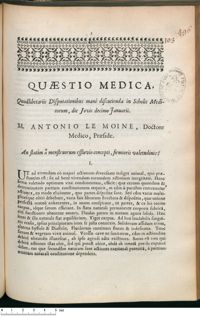 0001 - Page 1 - An statim à menstruorum effluvio concepti, firmioris valetudinis ?