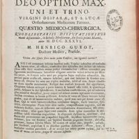 0001 - Page [1] - Utrùm Ani fistula ferro tutiùs quàm Causticis, aut ligaturâ curetur ?