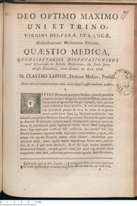 0001 - Page [1] - An ex vario variarum arteriarum motu, variae dignosci possint hominum Διαθεσες.
