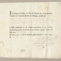 0001 - Page sans numérotation - [Certificat délivré à Joseph Barilly ...]