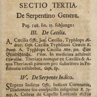 0380 - Page 359 - Sectio tertia. De serpentino genere. III. De caecilia / IV. De serpente indico