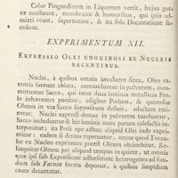 0097 - Page 74 - Experimentum XII. Expressio olei unguinosi ex nucleis recentibus