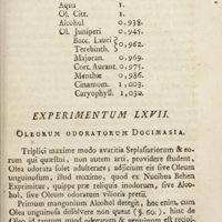 0212 - Page 189 - Experimentum LXVII. Oleorum odoratorum docimasia