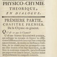 0016 - Page 1 - Prémiere partie. Chapitre premier. De la chymie en général