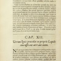 0093 - Page 72 - Cap. XII. Utrum ignis procedat ex proprio lapide concusso aut aere aut motu