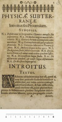 0001 - Page 1 - Physicae subterraneae introitus seu prooemium / Introitus