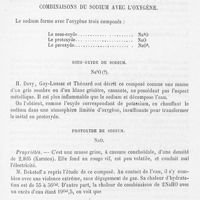 0020 - Page 19 - Combinaisons du sodium avec les métalloïdes. Combinaisons du sodium avec l'oxygène. Sous-oxyde de sodium / Protoxyde de sodium