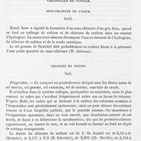 0034 - Page 33 - Combinaisons du sodium avec le chlore, le brome, l'iode et le fluor. Chlorures de sodium. Sous-chlorure de sodium / Chlorure de sodium