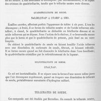 0121 - Page 120 - Bitellurite anhydre / Quadritellurite de soude / Sulfotellurite de soude / Tellurates de soude. Tellurate neutre
