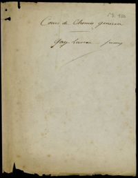 0001 - Page sans numérotation - [Page de titre] Cours de chimie générale. Gay-Lussac, Frémy