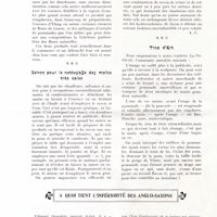 0030 - Page 18 - Variétés. Essences nouvelles / Savon pour le nettoyage des mains très sales [A. C.] / Trop d'art / A quoi tient l'infériorité des Anglo-Saxons