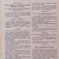 0318 - Page 140 - Bibliographie / Manuel pratique du fabricant de boissons gazeuses et de sirops, par A. Piard... / Revue commerciale du Levant