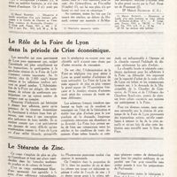 0040 - Page 27 - Sur un parfum vieux de dix-huit siècles. Analyse chimique d'un fragment de résine d'époque Gallo-Romaine trouvée dans un Puits funéraire en Vendée [Dr Marcel Baudouin] / Le rôle de la Foire de Lyon dans la période de crise économique / Le stéarate de zinc
