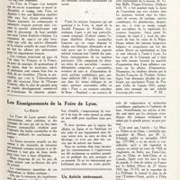 0064 - Page 51 - Le commerce français et la Tchécoslovaquie [P. M.] / Les enseignements de la foire de Lyon / Un article intéressant