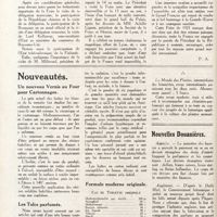 0073 - Page 60 - Après la Foire de Lyon (Mars 1921) [P. A.] / Nouveautés. Un nouveau vernis au four pour cartonnages / Les talcs parfumés / Formule moderne originale / Nouvelles douanières. Autriche / Angleterre